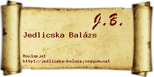 Jedlicska Balázs névjegykártya